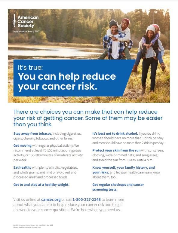 You Can Help Reduce Your Cancer Risk