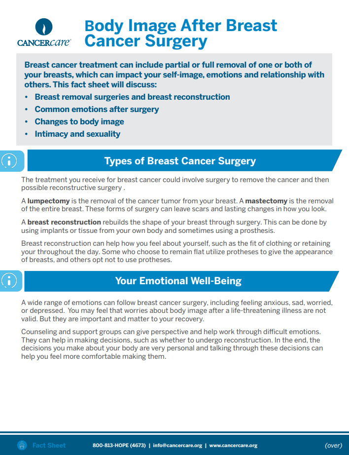 Body Image After Breast Cancer Surgery