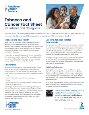 Tobacco and Cancer Fact Sheet